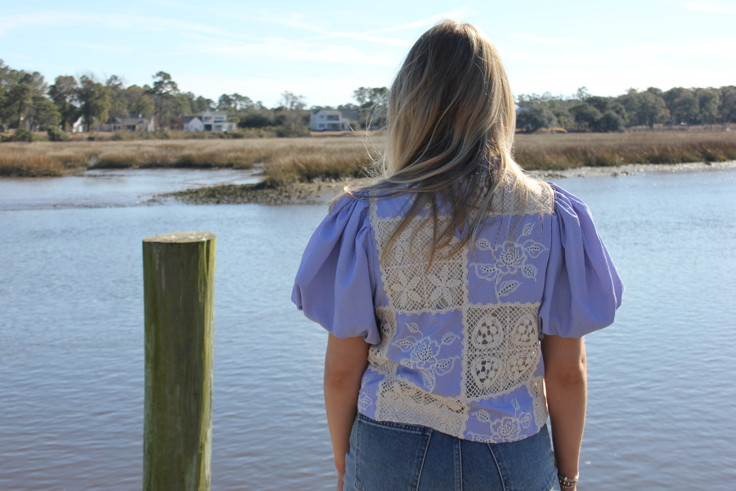 Blue Crochet Blouse