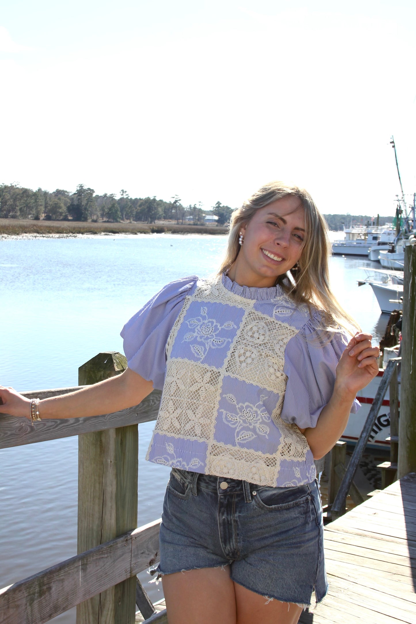 Blue Crochet Blouse