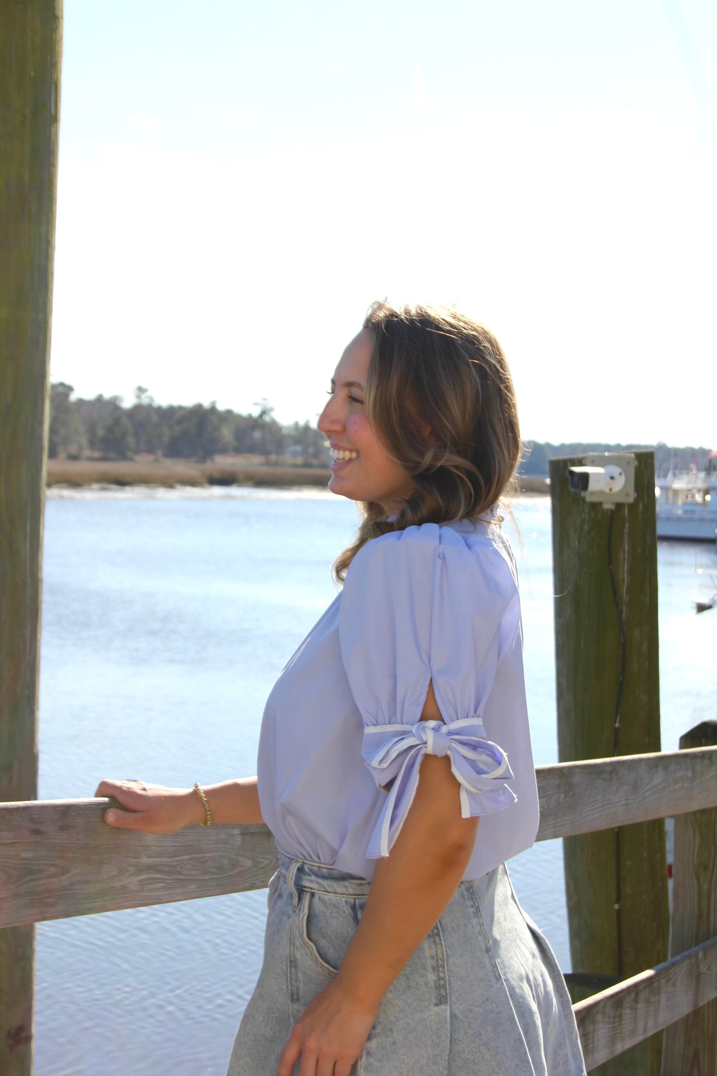 Chambray Bow Blouse