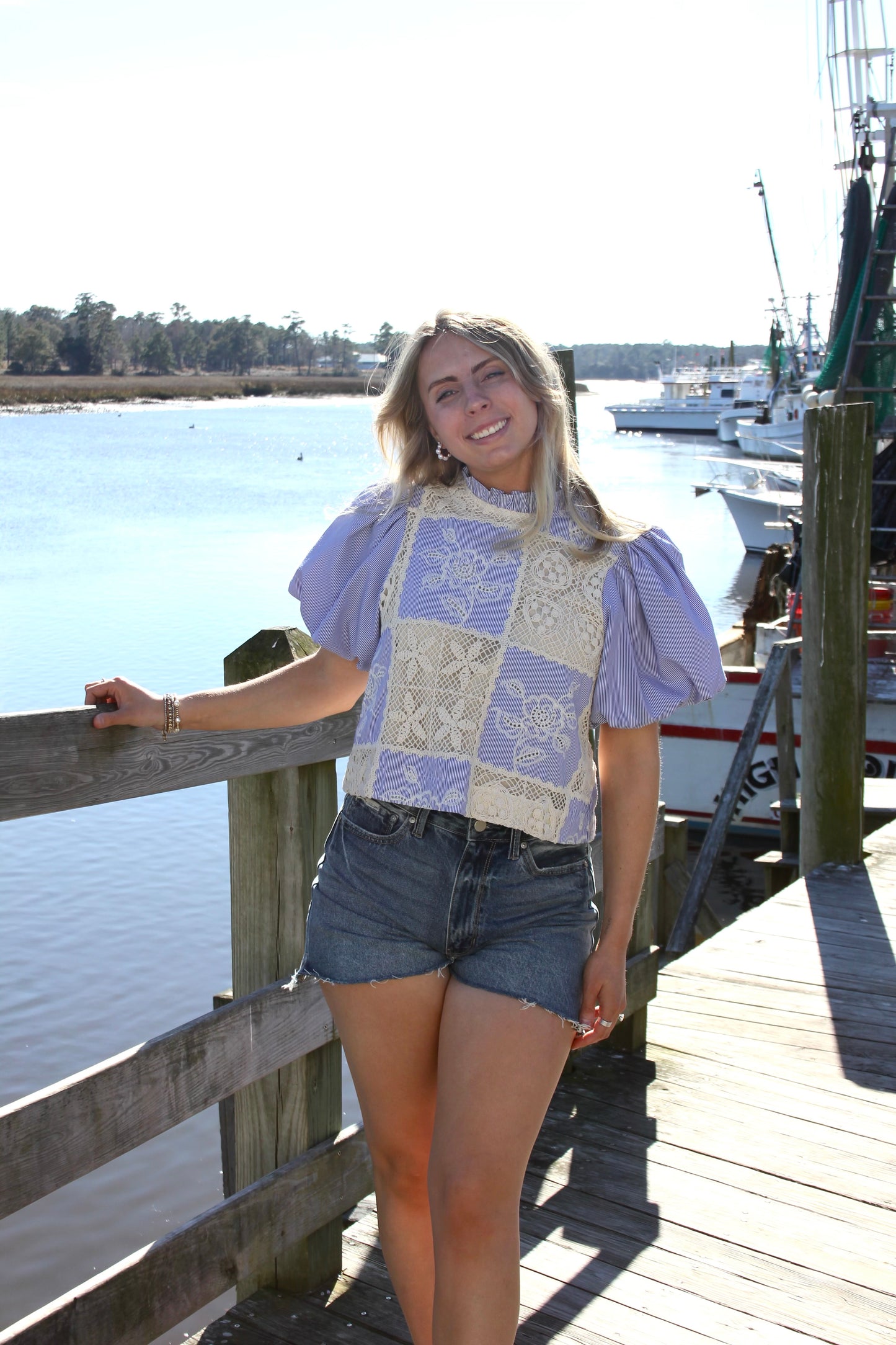 Blue Crochet Blouse