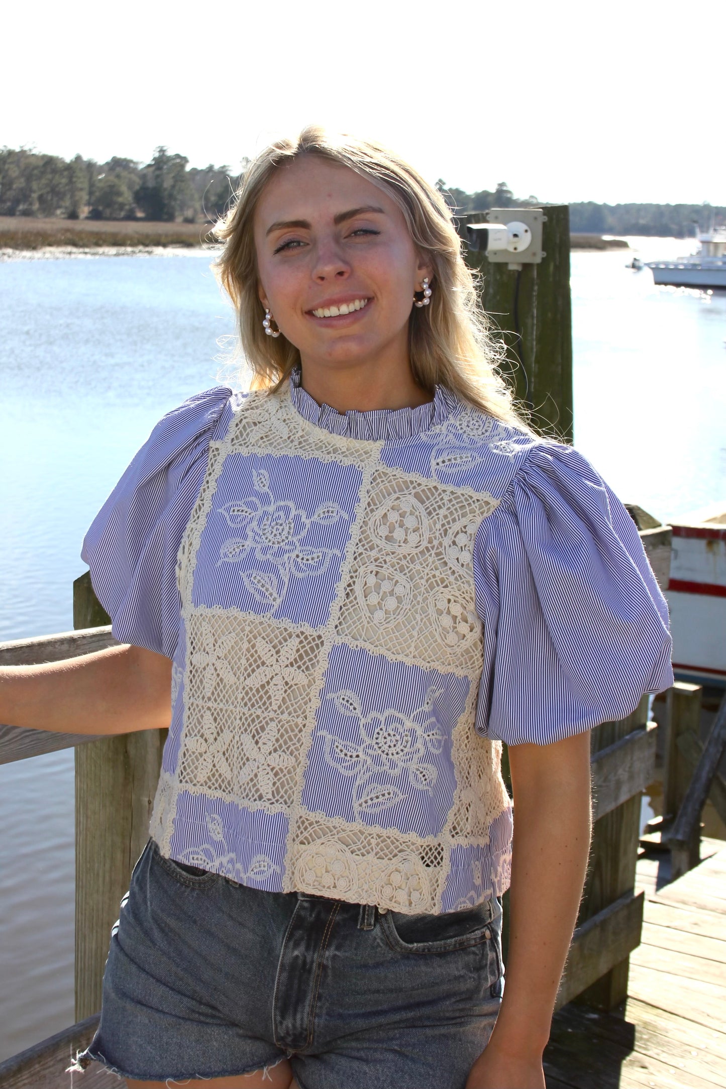 Blue Crochet Blouse