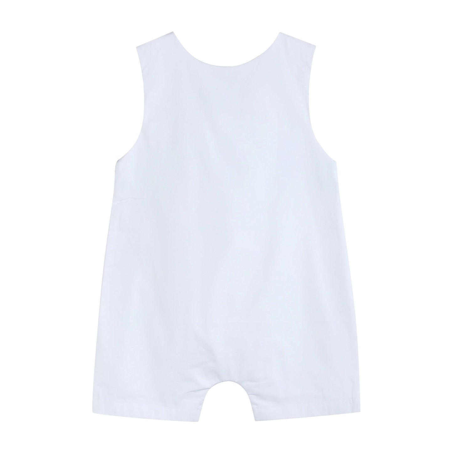 White & Blue Holy Crosses Smocked Overalls