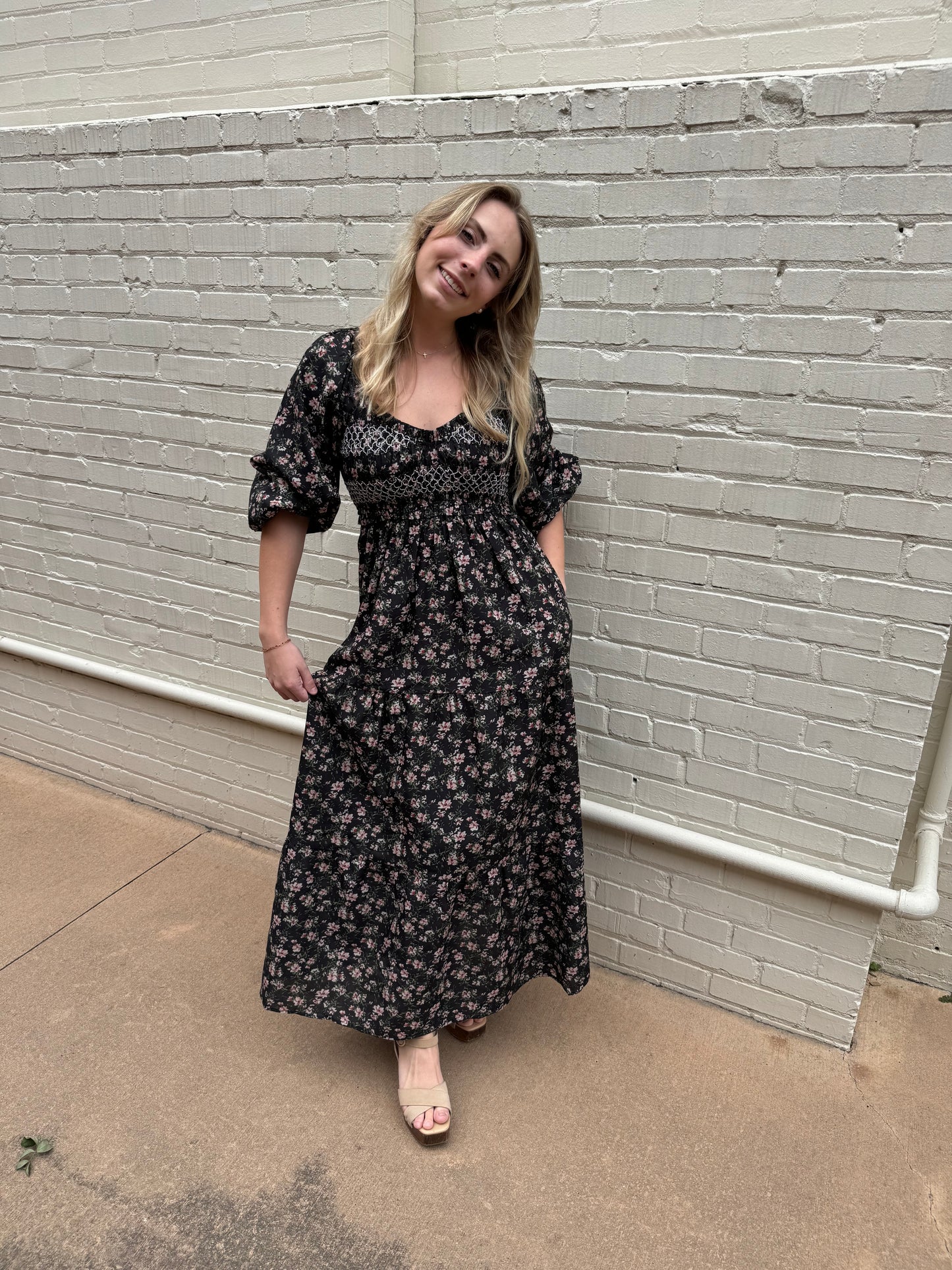 Black Multi Floral Dress