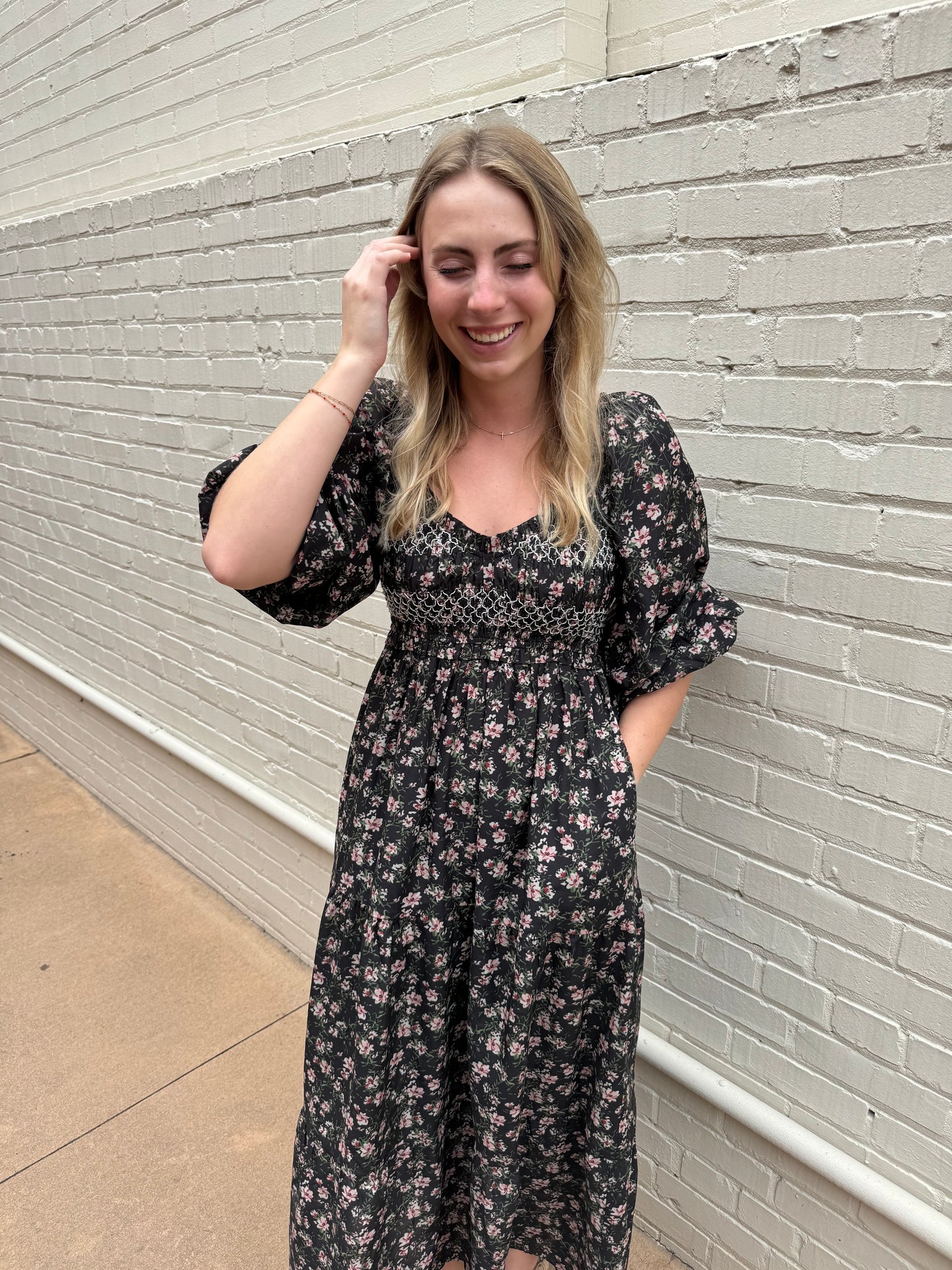 Black Multi Floral Dress