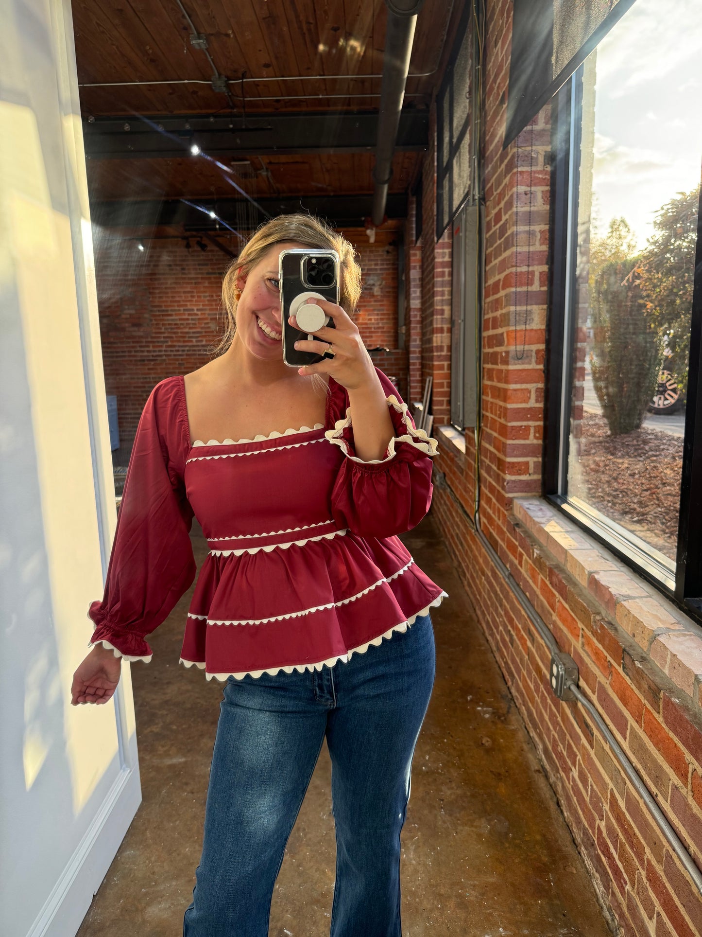 Long Sleeve Ruffle Top