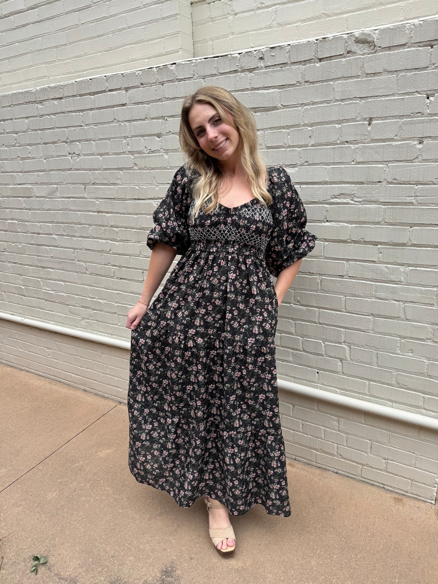 Black Multi Floral Dress