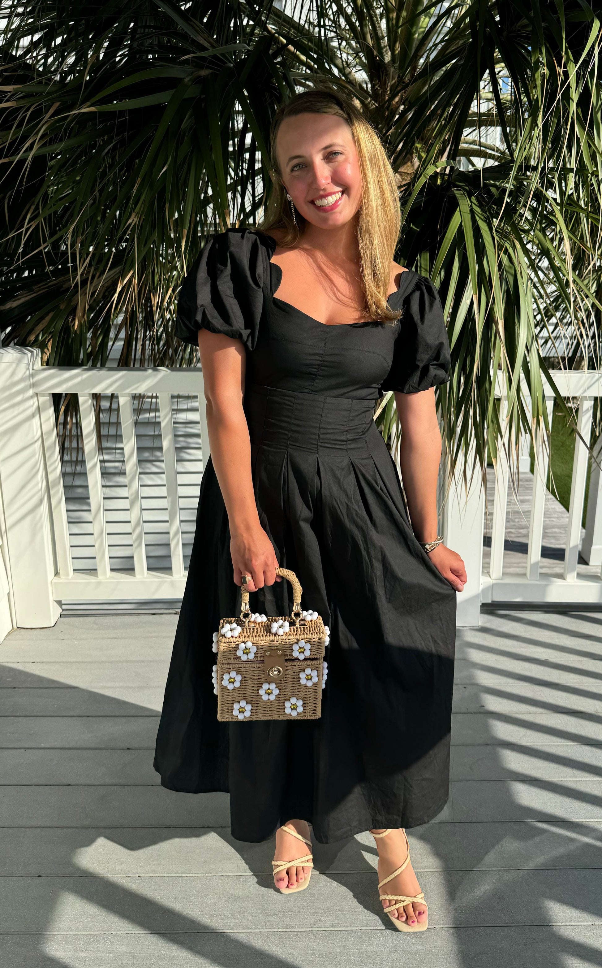 Black Scallop Puff Sleeve Dress Pretty in Culler Black Scallop Puff Sleeve Dress Pretty in Culler