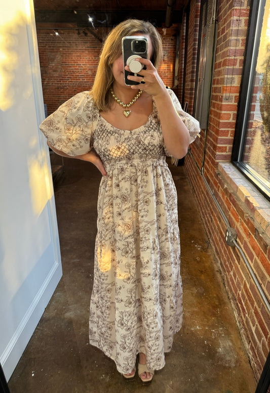 Brown Floral Multi Dress