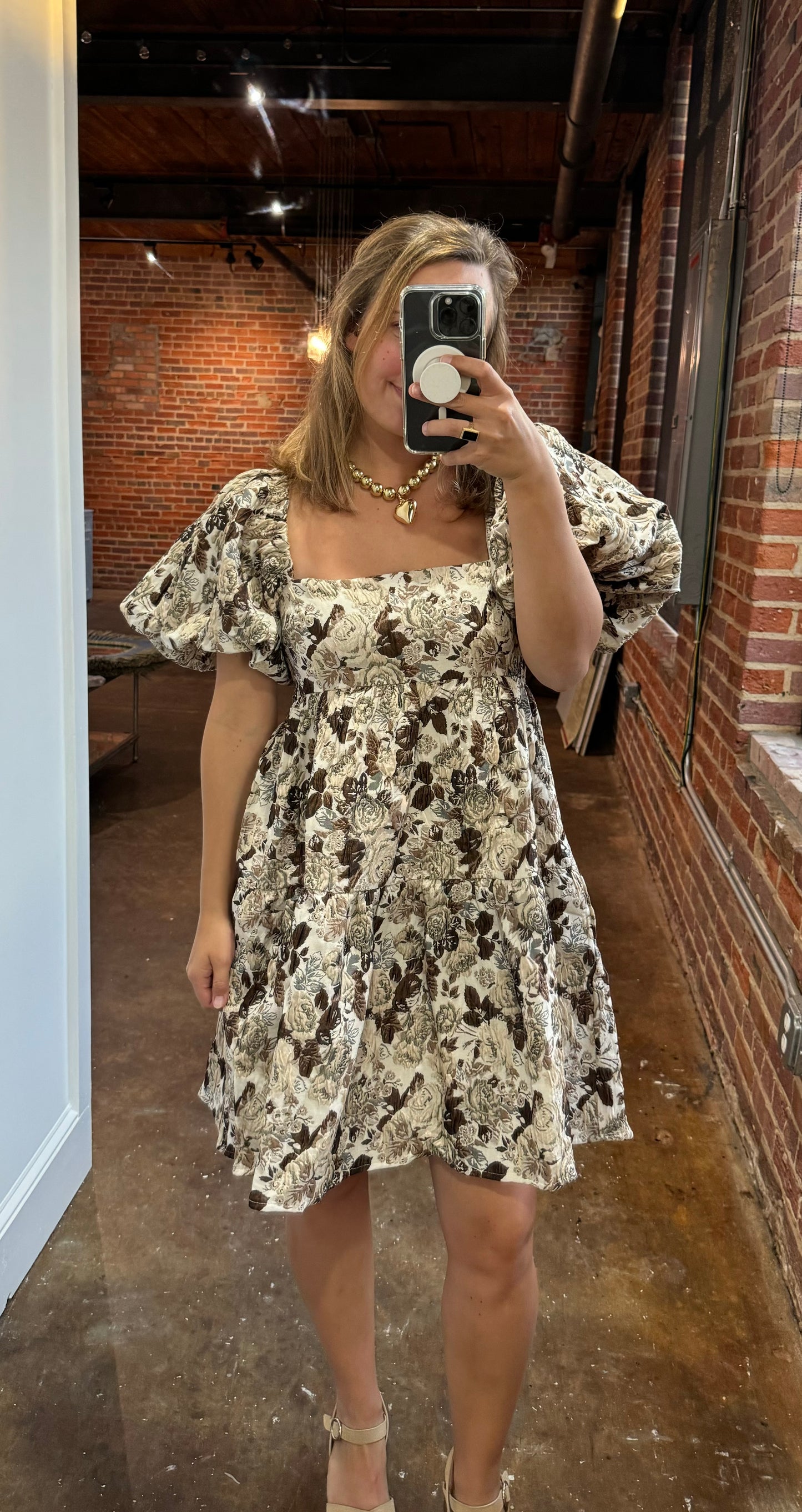 Brown Bouquet Dress