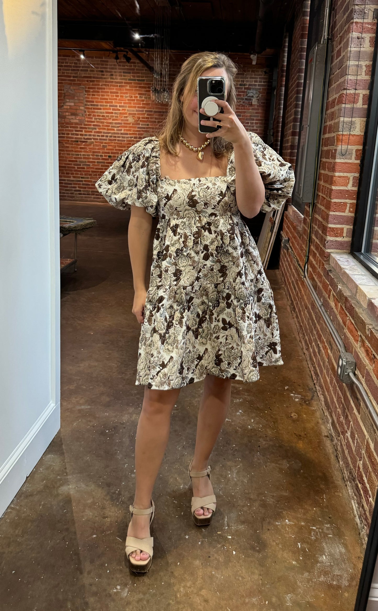 Brown Bouquet Dress